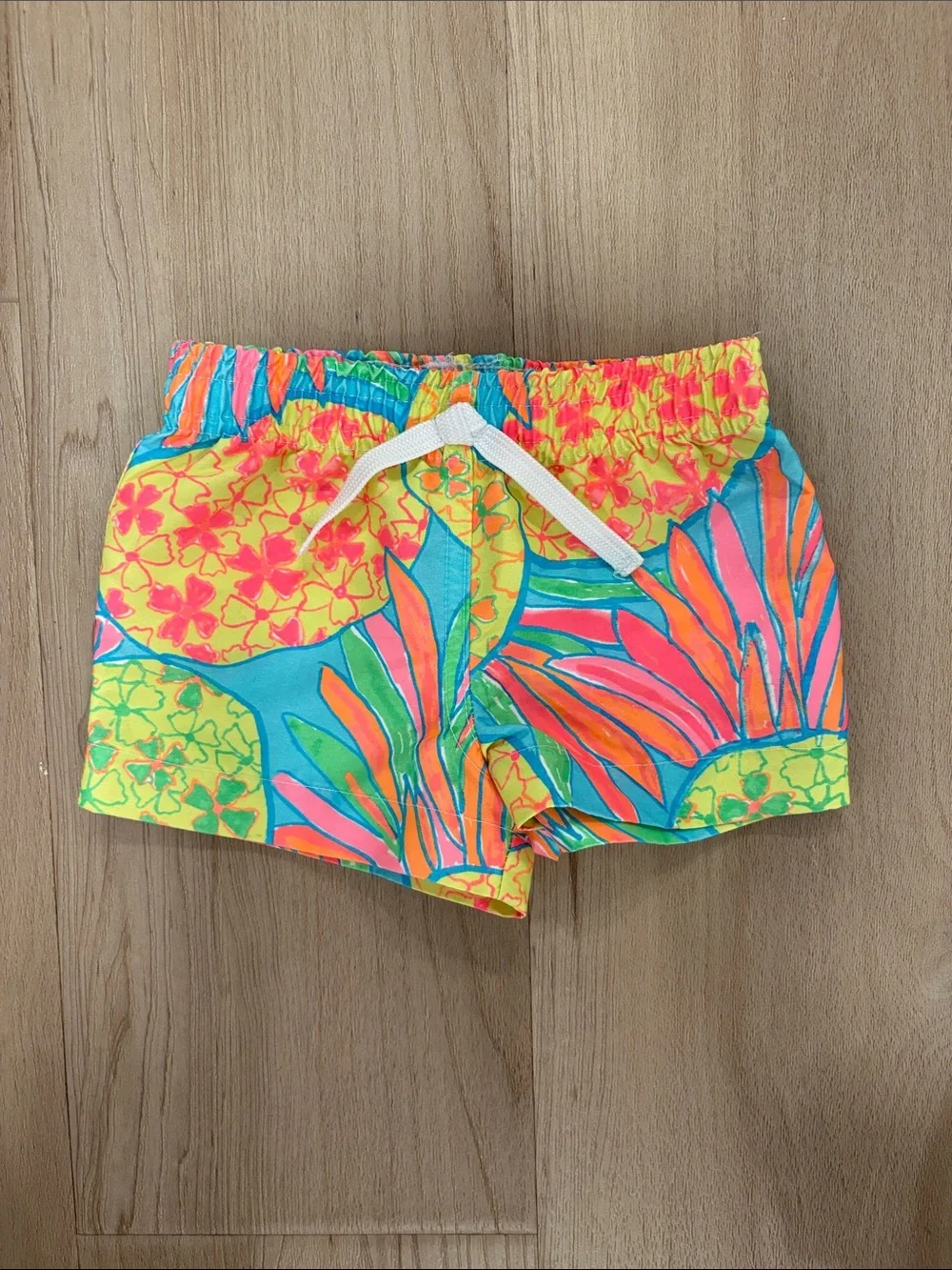 Chubbies Kids Neon Tropical Floral Swim Shorts 12-18 months